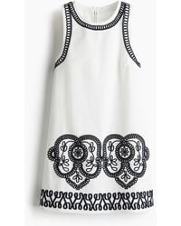 H&M - Robe Droite Brodée - Lyst