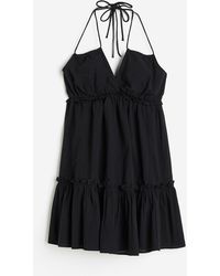 H&M - Neckholder-Kleid mit Volantbesatz - Lyst