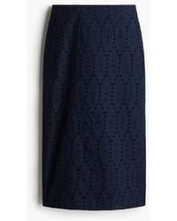 H&M - Kokerrok Met Broderie Anglaise - Lyst