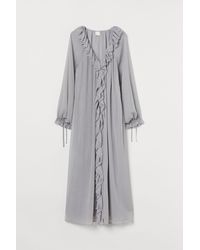 H&M Maxikleid mit Volants - Grau