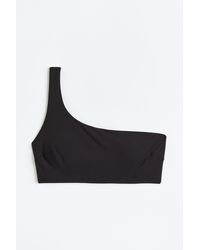 H&M One-Shoulder-Bikinitop - Schwarz