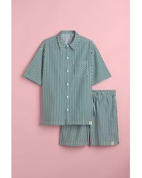 H&M Pyjama Shirt And Shorts - Green