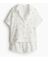 H&M - Pyjama aus Baumwollmusselin - Lyst