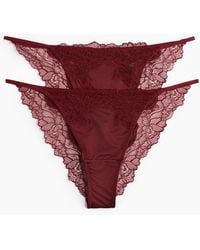 H&M - 2-pack microfibre and lace tanga briefs - Lyst