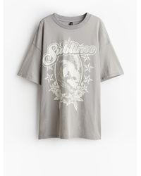 H&M - Oversized T-Shirt mit Print - Lyst