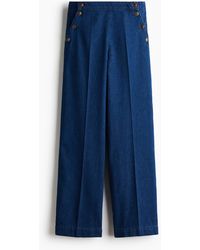 H&M - Denim Broek Met Knopen - Lyst