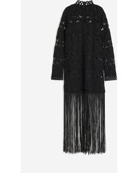 H&M - Kleid im Häkellook mit Fransenbesatz - Lyst