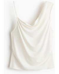 H&M - Asymmetrische Top Met Drapering - Lyst