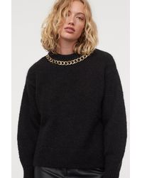 H&M Chain-detail Sweater - Black