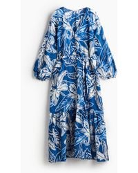 H&M - Crêpe-Kleid mit Bindegürtel - Lyst