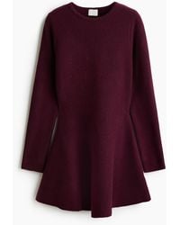 H&M - Ribgebreide Jurk Met Uitlopende Rok - Lyst