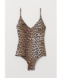 H&M Badeanzug mit V-Ausschnitt - Natur