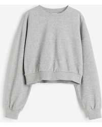 H&M - Cropped Sweatshirt - Lyst