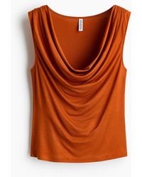 H&M - Jerseytop mit Wasserfallausschnitt - Lyst