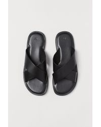 H&M Ledersandalen - Schwarz