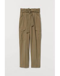 H&M Paper Bag Trousers - Natural