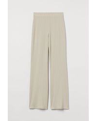 H&M Wide-ribbed Trousers - Natural