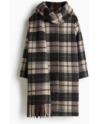 H&M - Jas Van Wolmix Met Sjaaldetail - Lyst