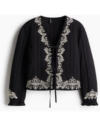 H&M - Bestickte Jacke mit Bindebändern - Lyst