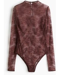 H&M - Kanten Body Met Lange Mouwen - Lyst