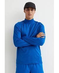 H&M Regular Fit Fast-drying Running Shirt - Blue