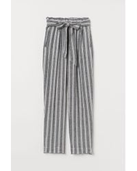 H&M Paperbag-Hose aus Leinenmix - Schwarz