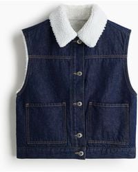 H&M - Veste Sans Manches Double Face En Denim - Lyst
