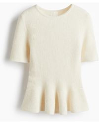 H&M - Gerippter Pullover mit Peplum - Lyst