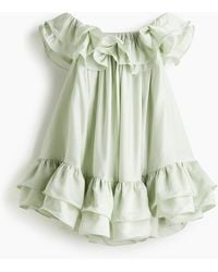H&M - Schulterfreies Kleid mit Volants - Lyst