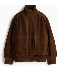 H&M - Oversized Jacke aus Veloursleder - Lyst