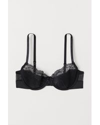 H&M Lace Balconette Bra - Black