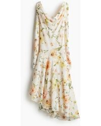 H&M - Kleid mit Wasserfall-Ausschnitt - Lyst