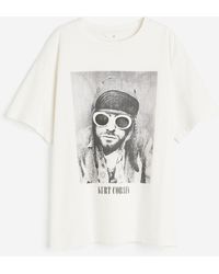 H&M - Oversize-T-Shirt mit Druck - Lyst