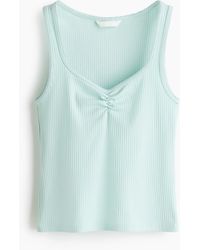 H&M - Geribde Katoenen Singlet - Lyst