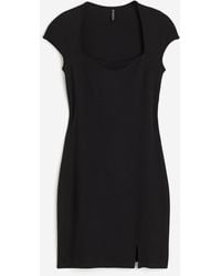 H&M - Bodycon-Kleid mit Kappenärmeln - Lyst