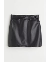 H&M Cut-out-detail Skirt - Black