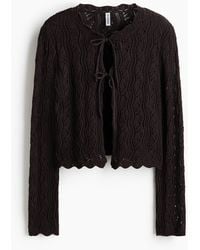 H&M - Cardigan zum Binden aus Pointellestrick - Lyst
