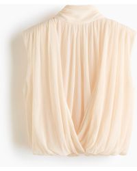 H&M - Croptop Met Ballonzoom - Lyst