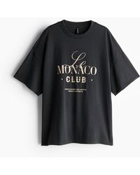 H&M - Oversized T-shirt Met Motief - Lyst