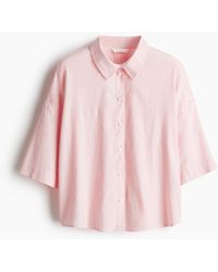 H&M - Bluse aus Leinenmix - Lyst