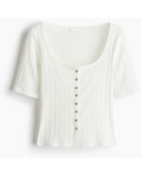 H&M - Shirt aus Pointellestrick - Lyst