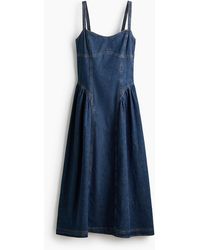 H&M - Robe en denim avec jupe évasée - Lyst