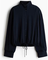 H&M - Oversized Overhemdblouse Met Drawstring - Lyst