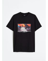 H&M T-Shirt mit Print Regular Fit - Schwarz