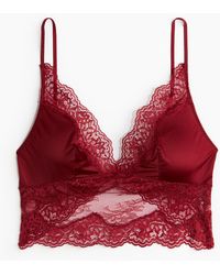 H&M - Bralette Van Microvezel En Kant - Lyst