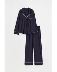 H&M Satin Pyjamas in Black | Lyst UK