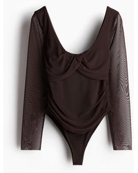 H&M - Body En Mesh À Effet Drapé - Lyst