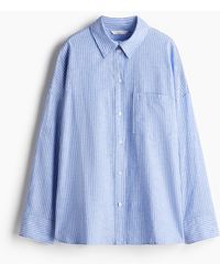 H&M - Oversized Bluse aus Leinenmix - Lyst