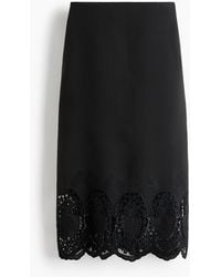 H&M - Rok Met Broderie Anglaise - Lyst