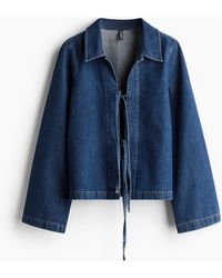 H&M - Veste À Nouer En Denim - Lyst